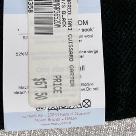 marcoliani uissatd Garter Socks—NWT Black/Gold - Picture 3 of 7